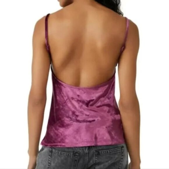 NWOT $68 Free People All Night Velvet Camisole Fig Jam Dark Purple - Picture 2 of 3